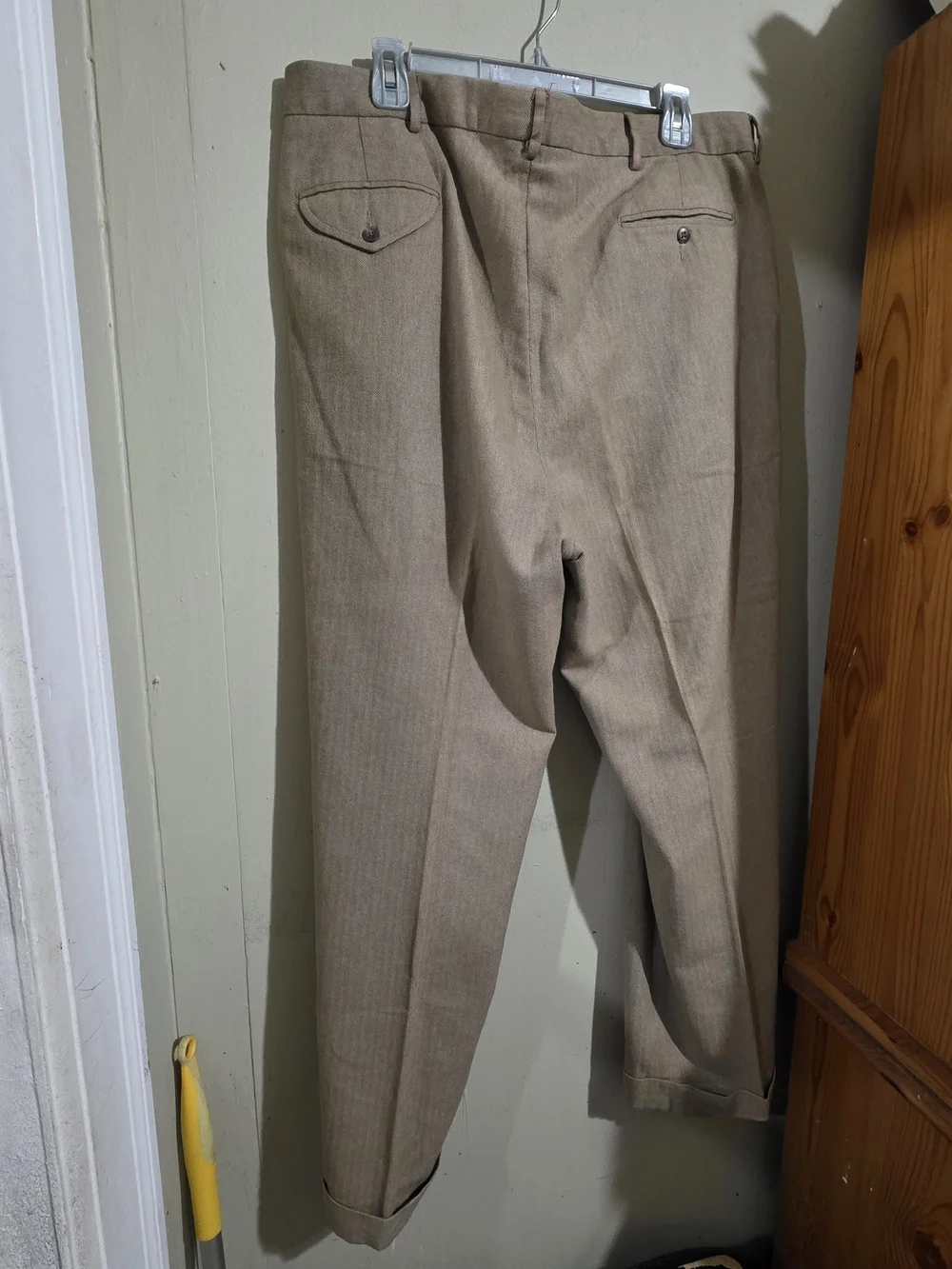 Polo by Ralph Lauren Men's Pleated Dress Pants - Tan Us3d Size 40 x30